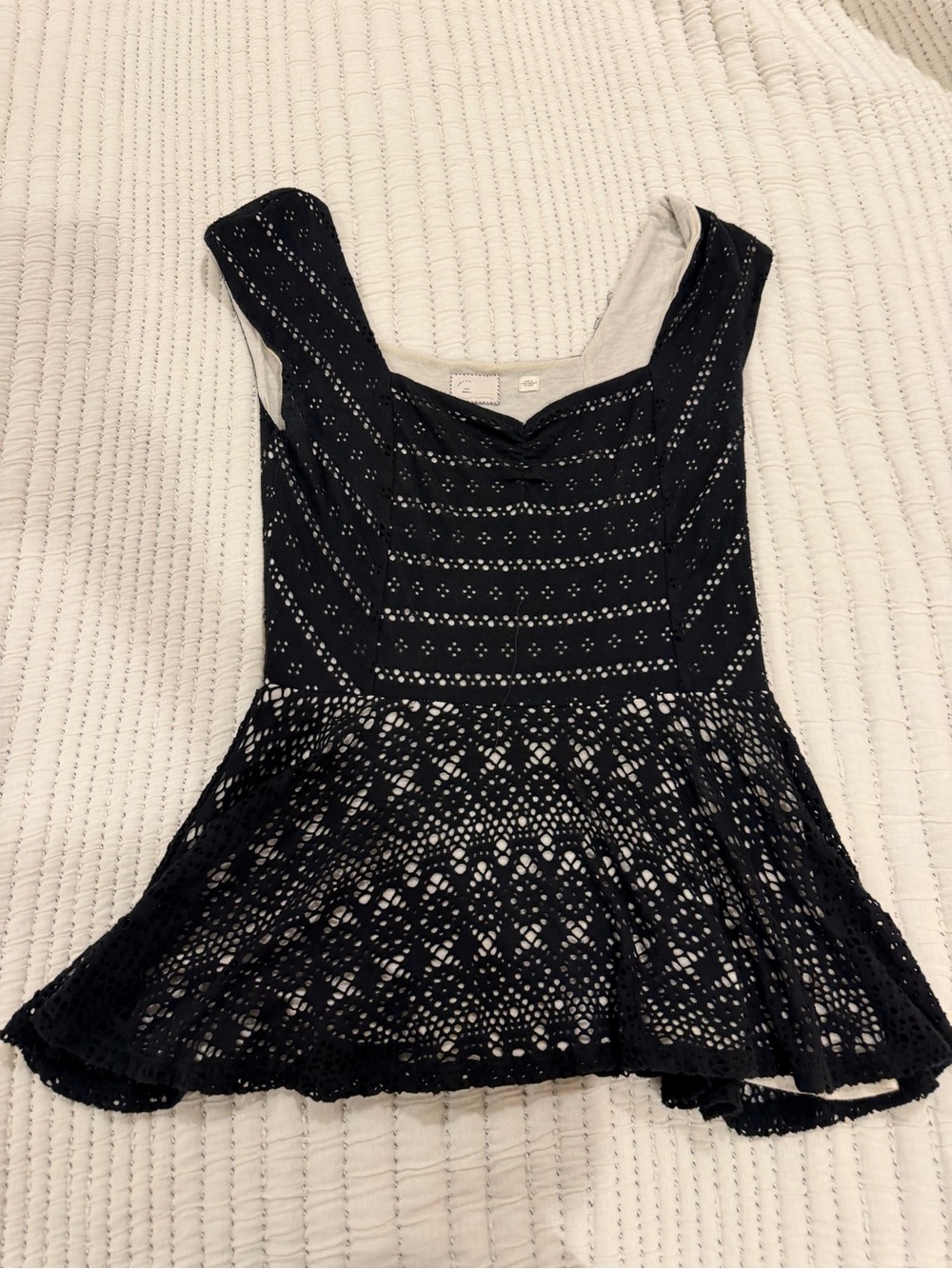 Sleeveless Black Lace Peplum Top